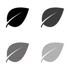 Wall Mural - .Leaf sign - black vector icon