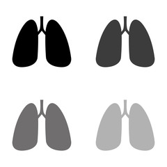  .Human lung - black vector icon
