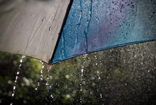 Underneath An Umbrella During A Summer Shower