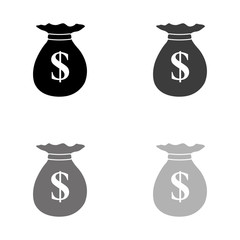 Wall Mural - .Money bag - black vector icon