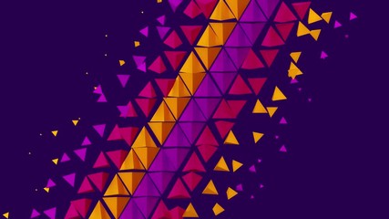 Wall Mural - Looping 3d animation of a colorful geometric shape pattern in a wiping motion in 4K UHD.