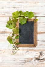 Blackboard Green Vine Leaves Decoration