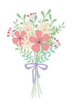 Isolated Bunch Of Flowers Design