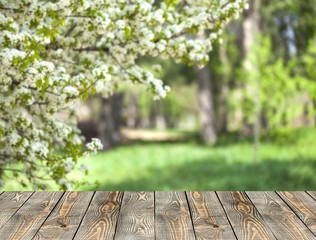 Sticker - Empty wooden table, wooden planks, background