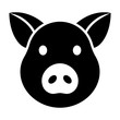 © martialred - Pig head / face or pork bacon flat vector icon for animal apps and websites
