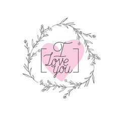 Wall Mural - i love you mom label isolated icon