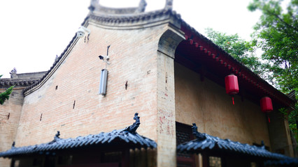 Shot of Ancient Chinese temple pagoda castle palace