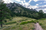 Fototapeta Natura - Hiking trails in the flatirons Boulder Colorado