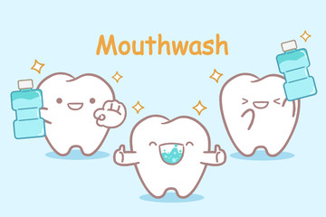 Poster - tooth with mouthwash