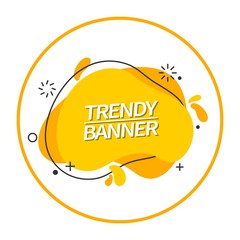 Wall Mural - yellow banner liquid shape. trendy bright abstract banner. template ready for use in web or print de