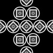 © lazininamarina - Polka dots seamless pattern. Mosaic of ethnic figures. Patterned texture. Geometric background. Can be used for wallpaper, textile, invitation card, wrapping, web page background.