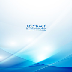 Vector abstract smooth light wave and flow blue background with blank space on border for your element.