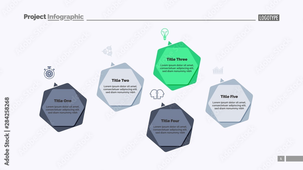 Infographic diagram with five options. Step diagram, option chart ...