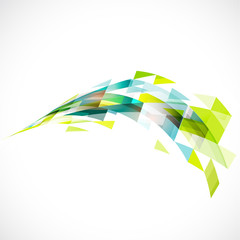Wall Mural - abstract transparent triangle on perspective curve view template, vector illustration
