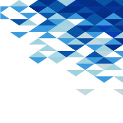 Wall Mural - Abstract geometric triangle blue mosaic pattern element on white. Corporate business or technology identity element, online presentation website element, vector illustration