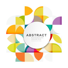 Wall Mural - abstract geometric pattern template with a variety of geometric on white circle space for corporate 
