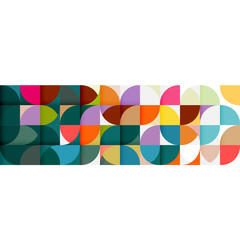 Wall Mural - abstract geometric pattern stripe with a variety of geometric. abstract flower pattern on white for 