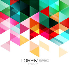 Wall Mural - abstract colorful geometric template isolated on white and modern triangle overlapping with white sp