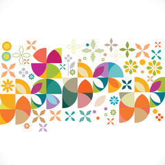 Abstract colorful flower pattern and graphic decoration, contemporary graphic pattern, vector illustration