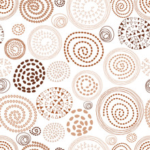 Abstract Seamless Brown Pattern With Hand Drawn Round Elements