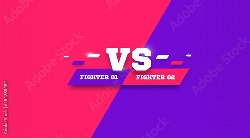 Versus Screen In Colorful Background Vs Battle Headline Conflict