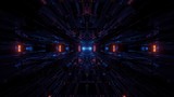 Fototapeta Przestrzenne - beautiful futuristic scifi space ship tunnel background 3d illustration 3d rendering loop endless looping