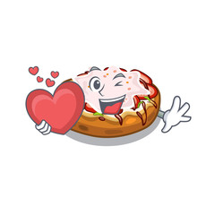 Sticker - With heart bread bruschetta above cartoon wooden table