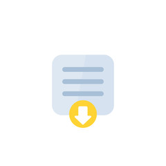 Canvas Print - document download icon in flat style