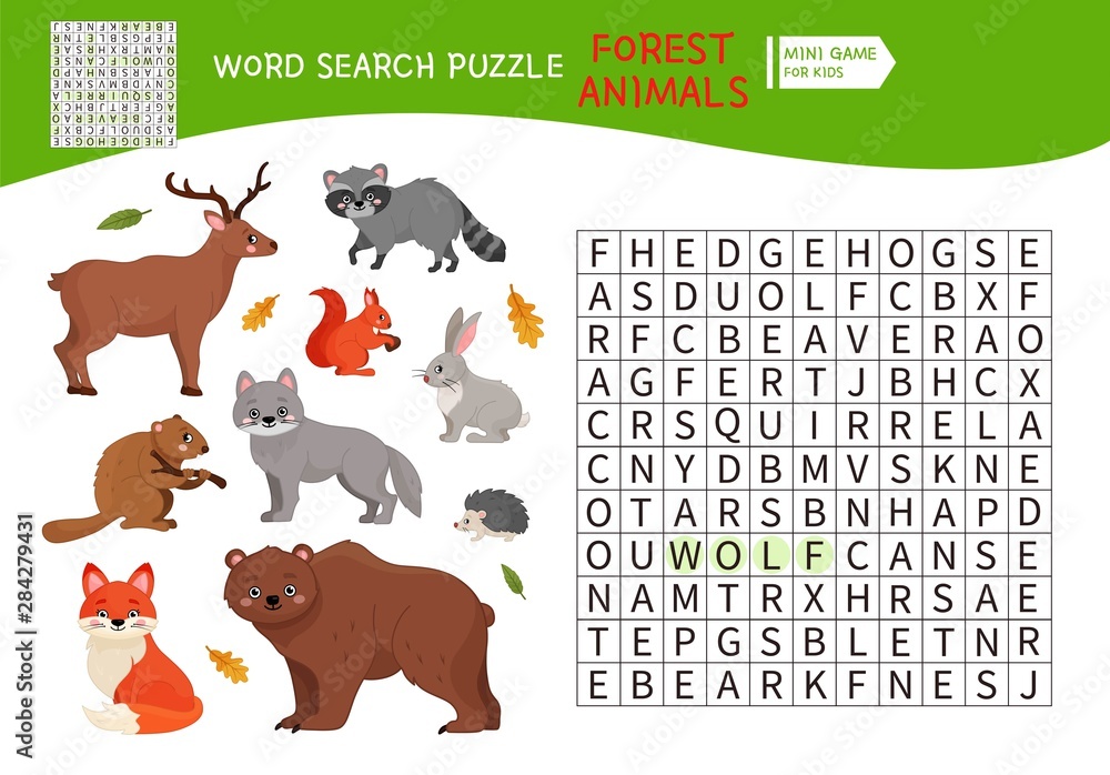 Words puzzle children educational game. Place the letters in right ...