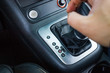 Automatic transmission car and man's hand