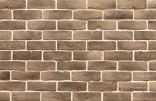 Horizontal Photo Of Brown Brick Wall With Light In The Retro Style