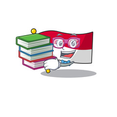 Poster - Student with book flag indonesia isolated in the mascot