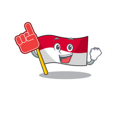 Canvas Print - Foam finger flag indonesia isolated in the mascot