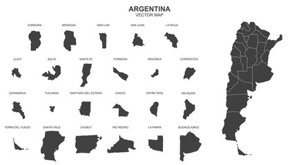 Wall Mural - map of argentina on transparent background
