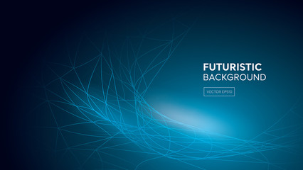 Futuristic creative dark blue abstract mesh background,
