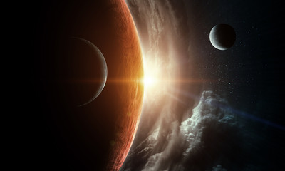 abstract planets and space background