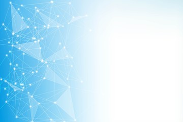 Wall Mural - geometric abstract background with connected line and dots. structure molecule and communication. bi