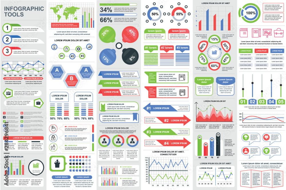 Infographic elements data visualization vector design template. Can be ...