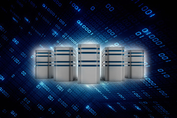 3d rendering database storage network concept