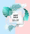 Cute tropical abstract design banner