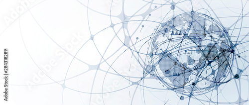 Fotografía Technology data background, idea of global business solution