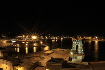 Wall Mural - ancona harbor and city long exposure