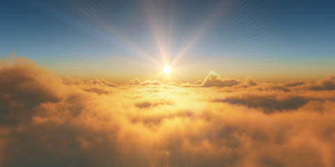 Wall Mural - heaven, sunset over the clouds