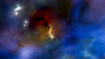 Wall Mural - night sky with stars and nebula