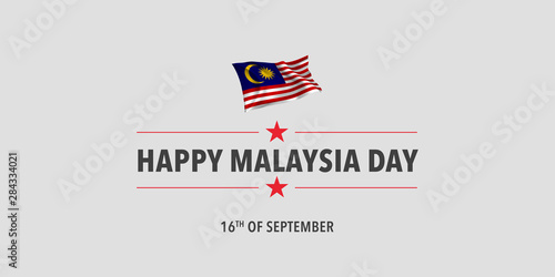 Fotografía Happy Malaysia day greeting card, banner, vector illustration.