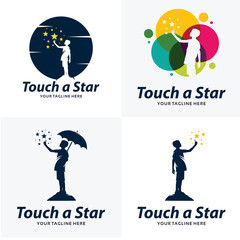 Wall Mural - Set of Reach a Star Logo Design Templates