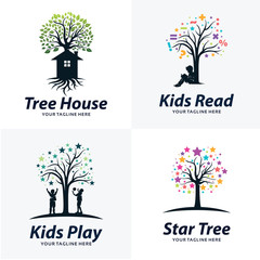 Wall Mural - Set of Tree Logo Design Templates