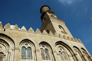 Sticker - EGYPT, Cairo. Stone facade of a big mosque, and its fine carvings 