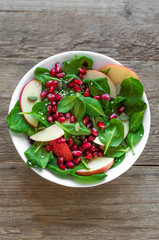 Sticker - Spinach, apple salad with pomegranate seeds