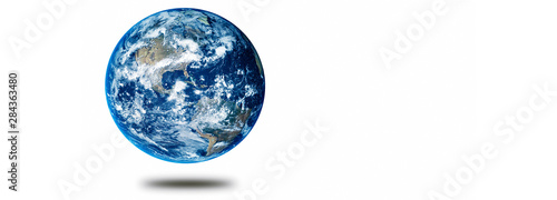 Fotomural Earth planet concept hovering on a white background showing America panoramic